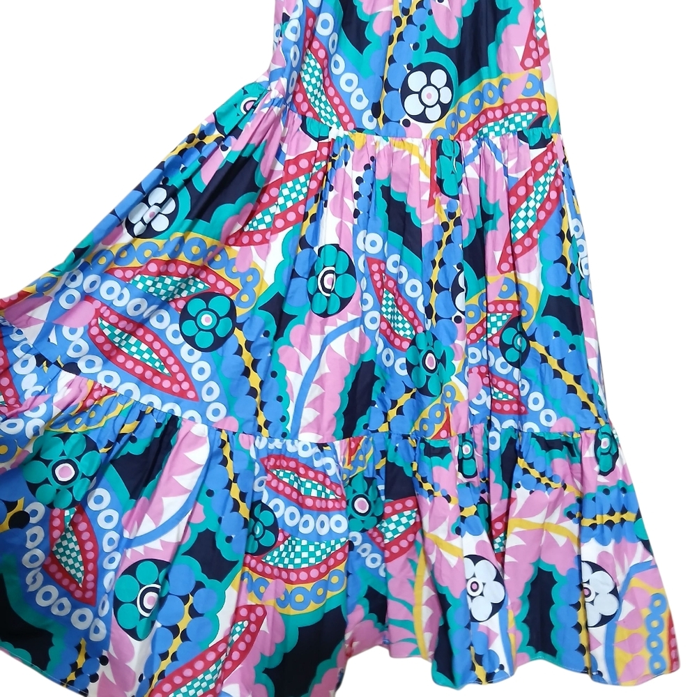 $40 J.Crew Maxi Dress Ratti Kaleidoscope Floral With Pockets Spring Summer NWT - Picture 8 of 11